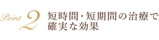 Point2 短時間・短期間の治療で確実な効果