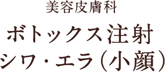 美容皮膚科 ボトックス注射 シワ・エラ（小顔）